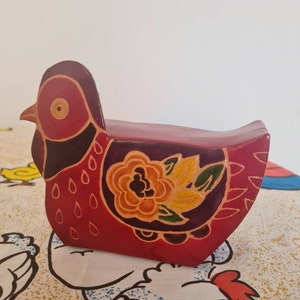 Cute Vintage Shantiniketan Indian Leather Chook Secret Box Jewellery Box Trinket Box, Hand Made, Fun Unique Gift, Bird Lover