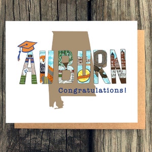 Auburn University Graduation card, greeting card, personalized gift,