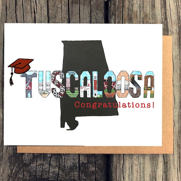 University of Alabama Graduation Card, Greeting card, graduation, roll tide