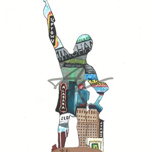 Acrylmalerei Kunstdruck ""The Magic City"", Birmingham, Alabama, Wandbehang ""The Magic City""."