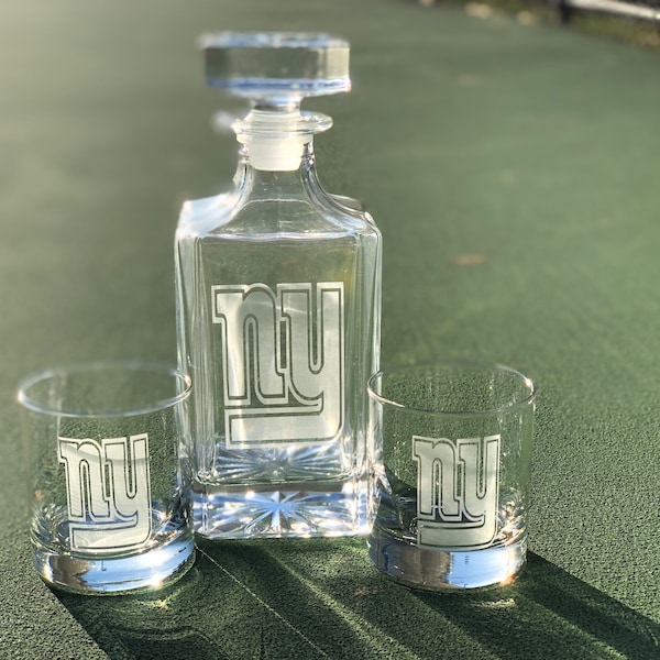 NY Giants 3pc decanter set