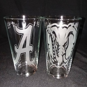 University of Alabama 2pc drinking glass set