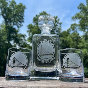 Golden State Warriors 3pc decanter set