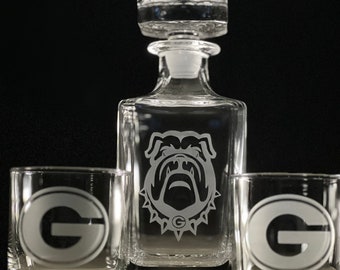 Bulldogs 3pc decanter set