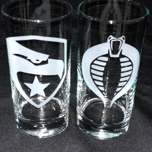 G.I. Joe 2pc cooler glass set