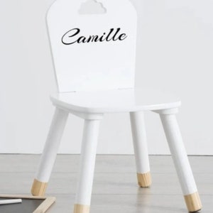 Petite chaise pour enfant blanche nuage personnalisé avec prénom Nuage blanc