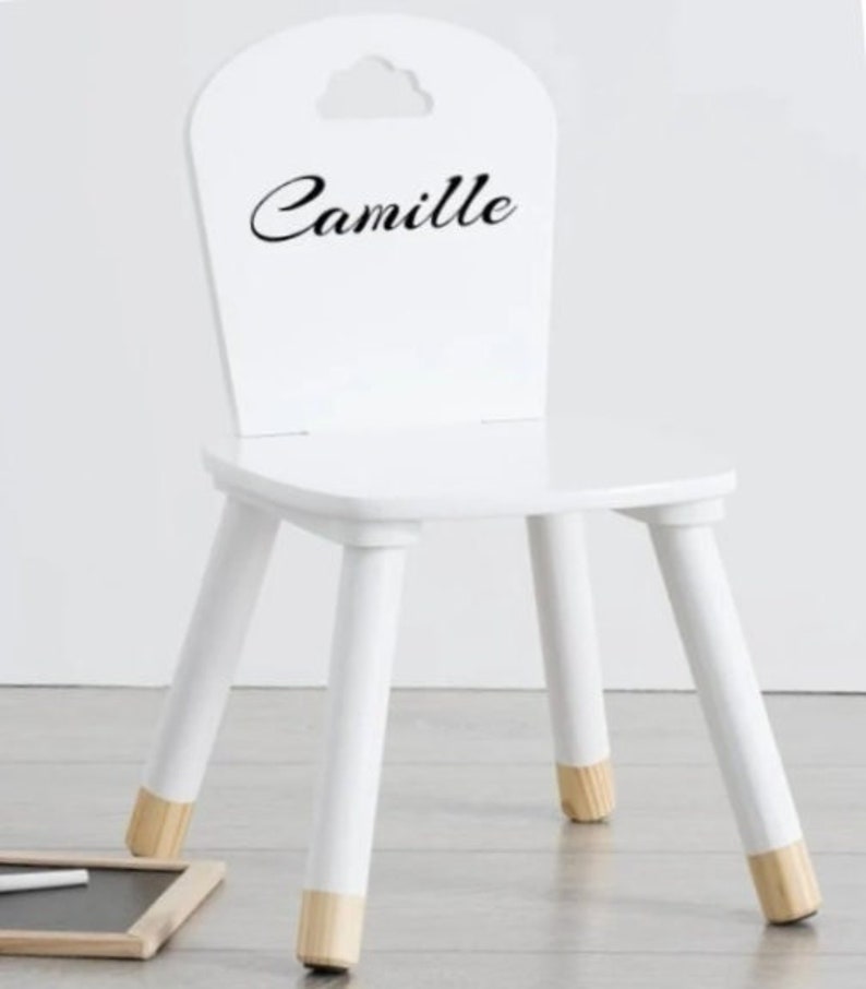 Petite chaise pour enfant blanche nuage personnalisé avec prénom Nuage blanc