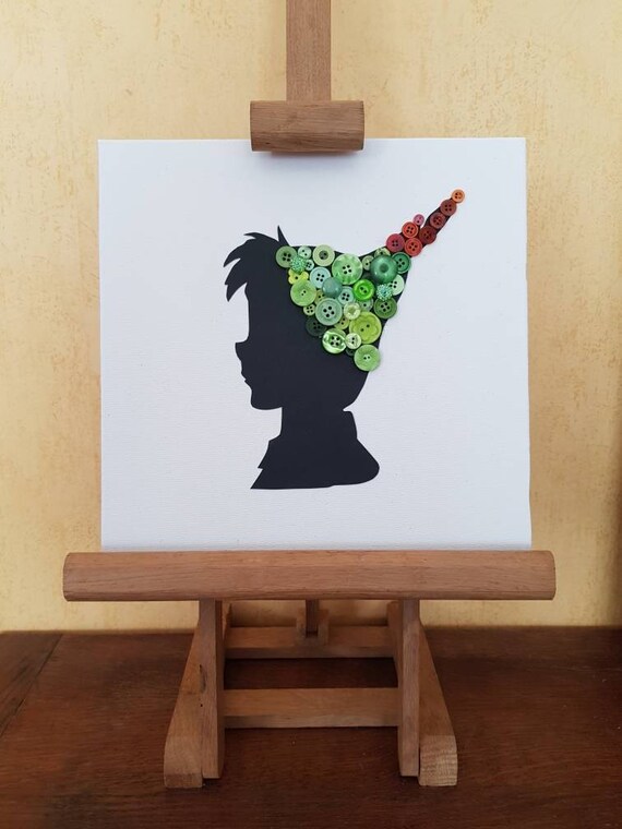 Table Decoration Canvas Black Disney Silhouette Peter Pan Etsy