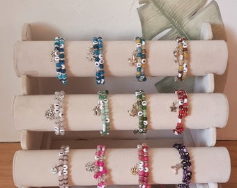 Bracelet d'allaitement pour bébé et maman perle petit pendant