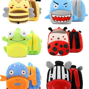 Sac à dos école gouté enfant maternelle avec prénom enfant à personnaliser flocage prénom zèbre,grenouille,requin,crabe,abeille,coccinelle