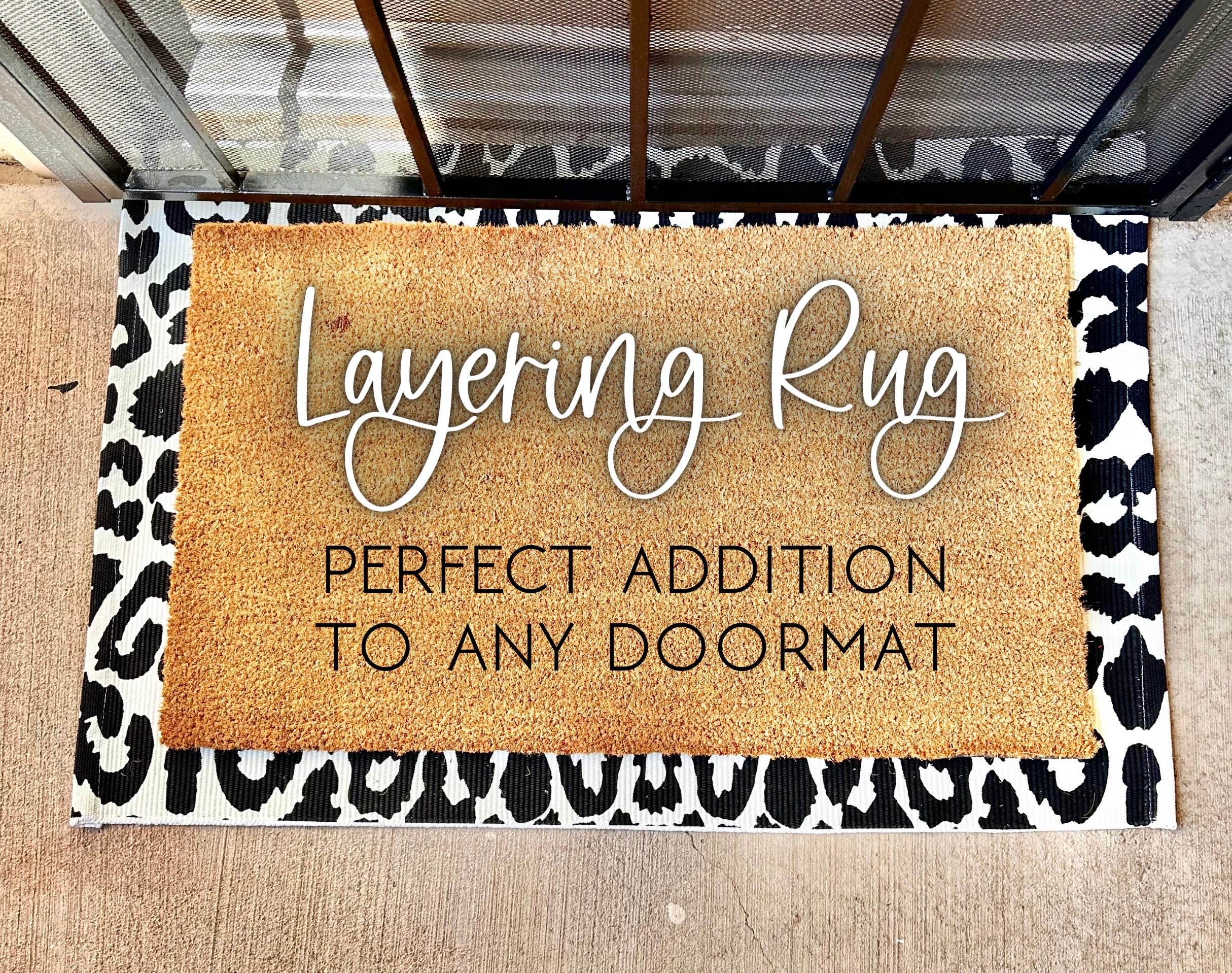 Front Door Mat,Grey White Leopard Print Rubber Backing Non Slip Door M –  Inner Contents