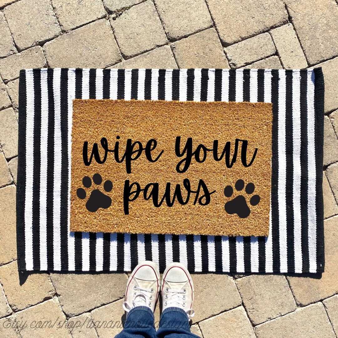 Wipe Your Paws Doormat Door Mat Doormat Dog Lover Etsy.de