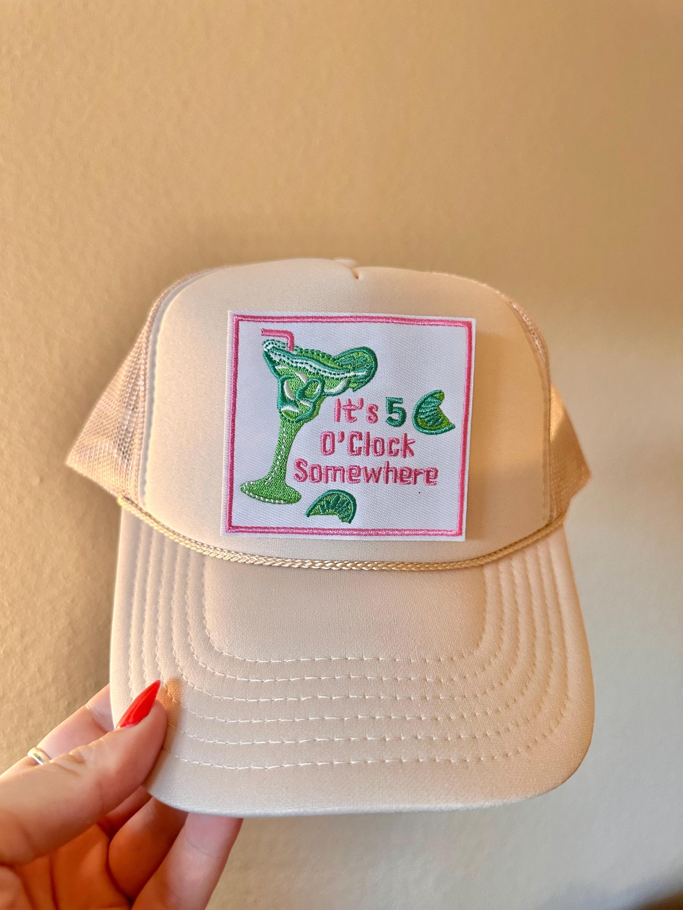 "It's 5 O'Clock Somewhere" Funny Baseball Hat - Vintage Dad Hat For Women & Men, Adjustable