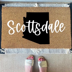Personalized Doormat, Custom Doormat, Your City Doormat, Personalized Gift, Custom Gift, Affordable Gift Idea, Gift For Coworker, Unique