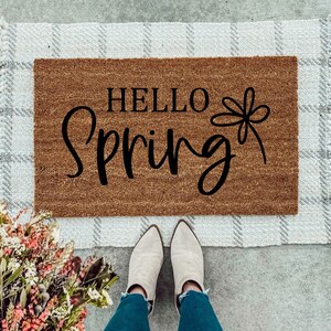 Spring Doormat Door Ma, Boho Summer Rainbow Doormat, Door Mat, Outdoor Rug, Spring Porch Decor, Spring Decor, Welcome Doormat, Fun Floor Mat