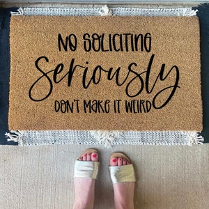 No Soliciting Doormat, Funny Doormat, Welcome Mat, Doormats, Personalized Doormat, Custom Doormat, Front Door Mat, No Soliciting Sign, Gift