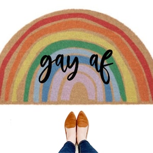 Gay AF Pride Doormat, LGBT Wedding Gift, Pride Outdoor Doormat, Equality, Housewarming Gift, Modern Doormat, Unique Gift, Gay Doormat