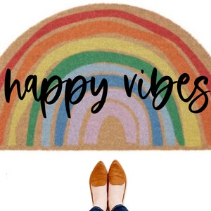 Rainbow Doormat, Gift, Boho Summer Rainbow Doormat, Door Mat, Outdoor Rug, Spring Porch Decor, Spring Decor, Welcome Doormat, Fun Floor Mat