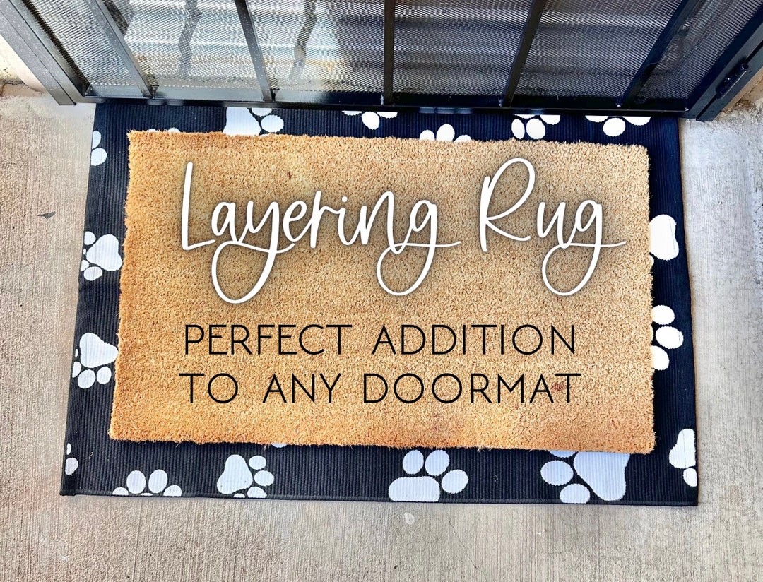 Boho Accent Rug, Layered Doormat, Layered Rug, Hand Woven Rug, Fringe