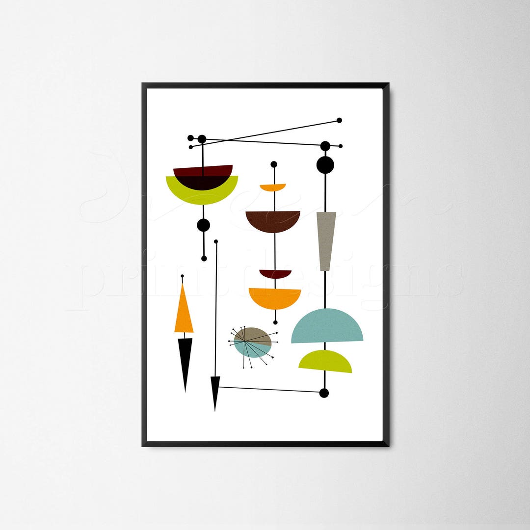 Printable Mid Century Art, Mid Century Print, Scandinavian Art, Modern ...