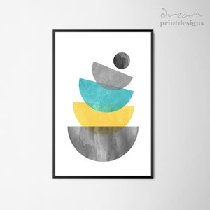 Printable Scandinavian Print, Mid-Century Art, Scandinavian Poster, Modern Mid-Century Wall Art, Wall Decor, Modern Print, Geometric Poster image 2