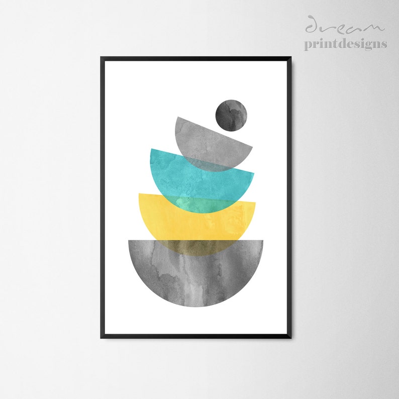 Printable Scandinavian Print, Mid-Century Art, Scandinavian Poster, Modern Mid-Century Wall Art, Wall Decor, Modern Print, Geometric Poster image 2