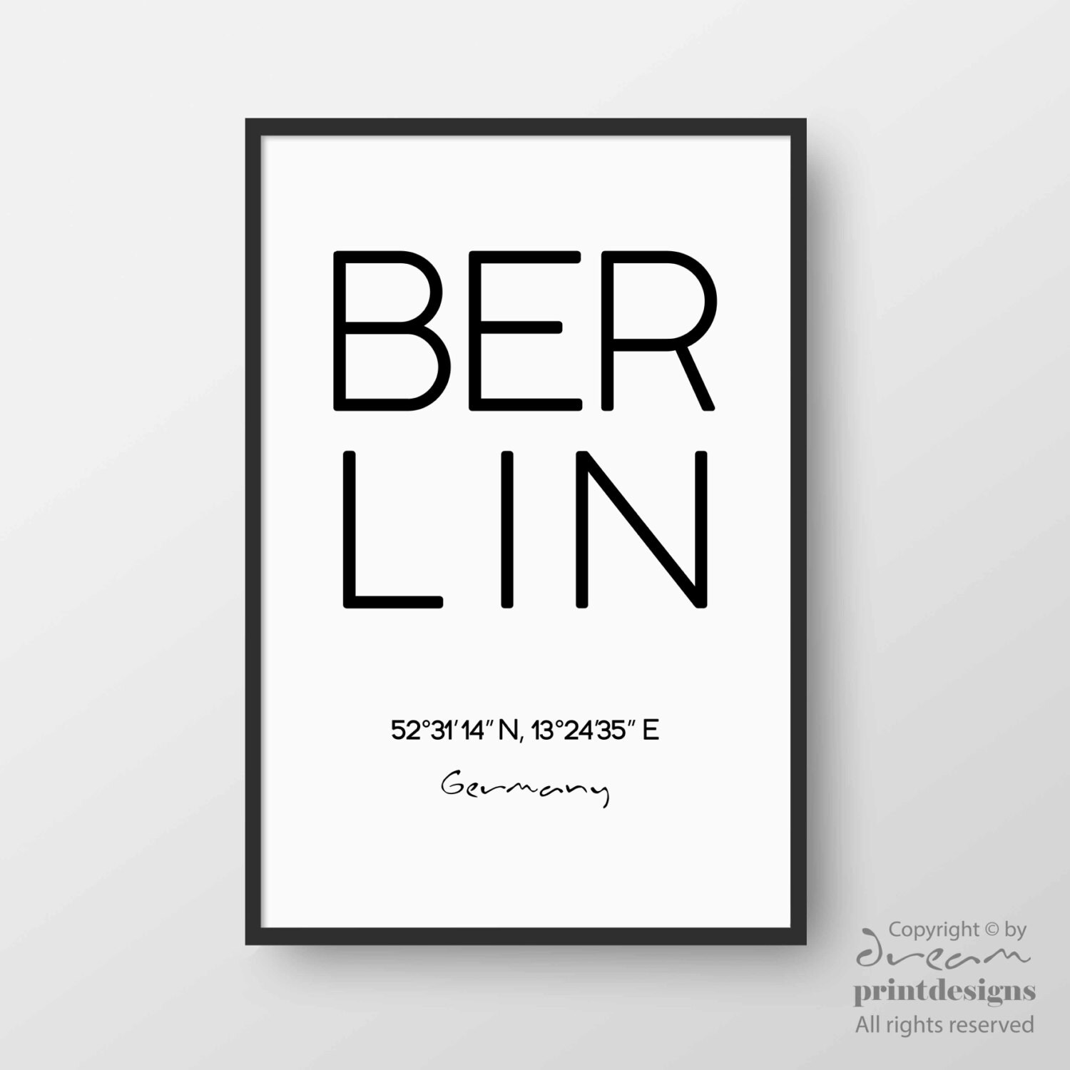 Printable Berlin Poster Berlin Print City Print Berlin Etsy