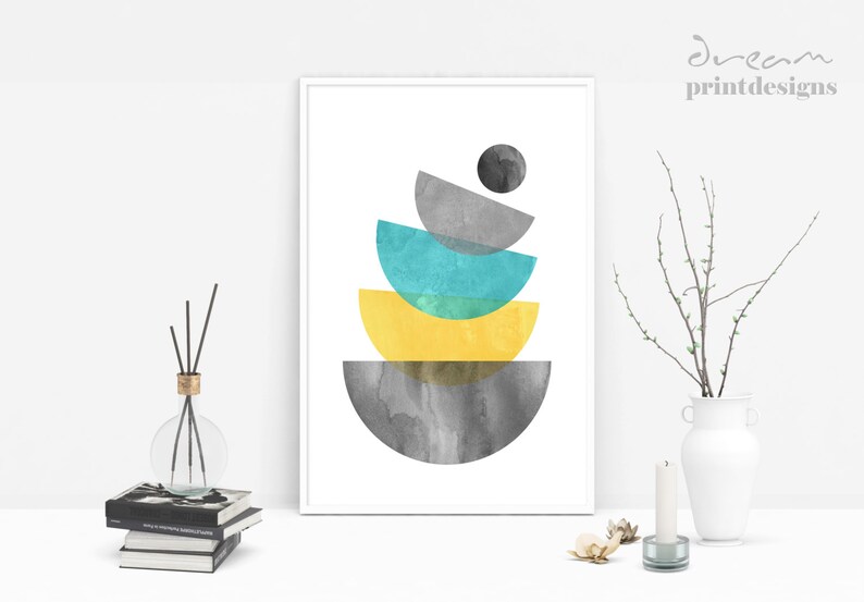 Printable Scandinavian Print, Mid-Century Art, Scandinavian Poster, Modern Mid-Century Wall Art, Wall Decor, Modern Print, Geometric Poster image 3