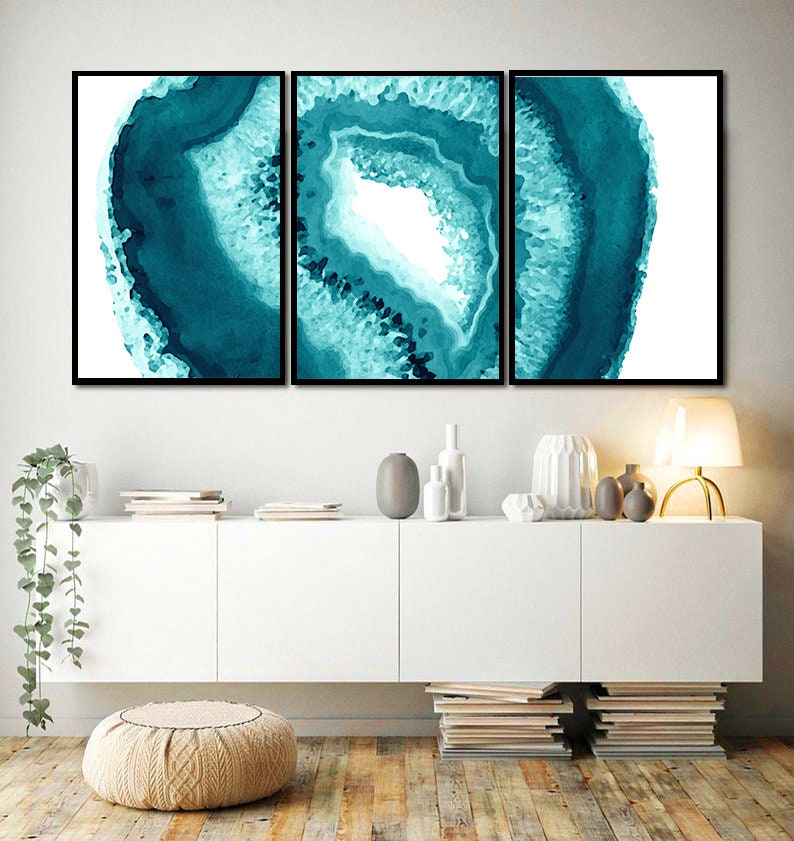 Agate Printable Set of Three Geode Set of Three Agate | Etsy