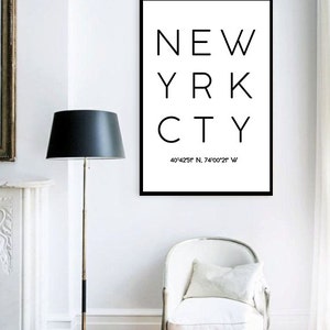 Printable New York City New York Coordinates New York Print - Etsy