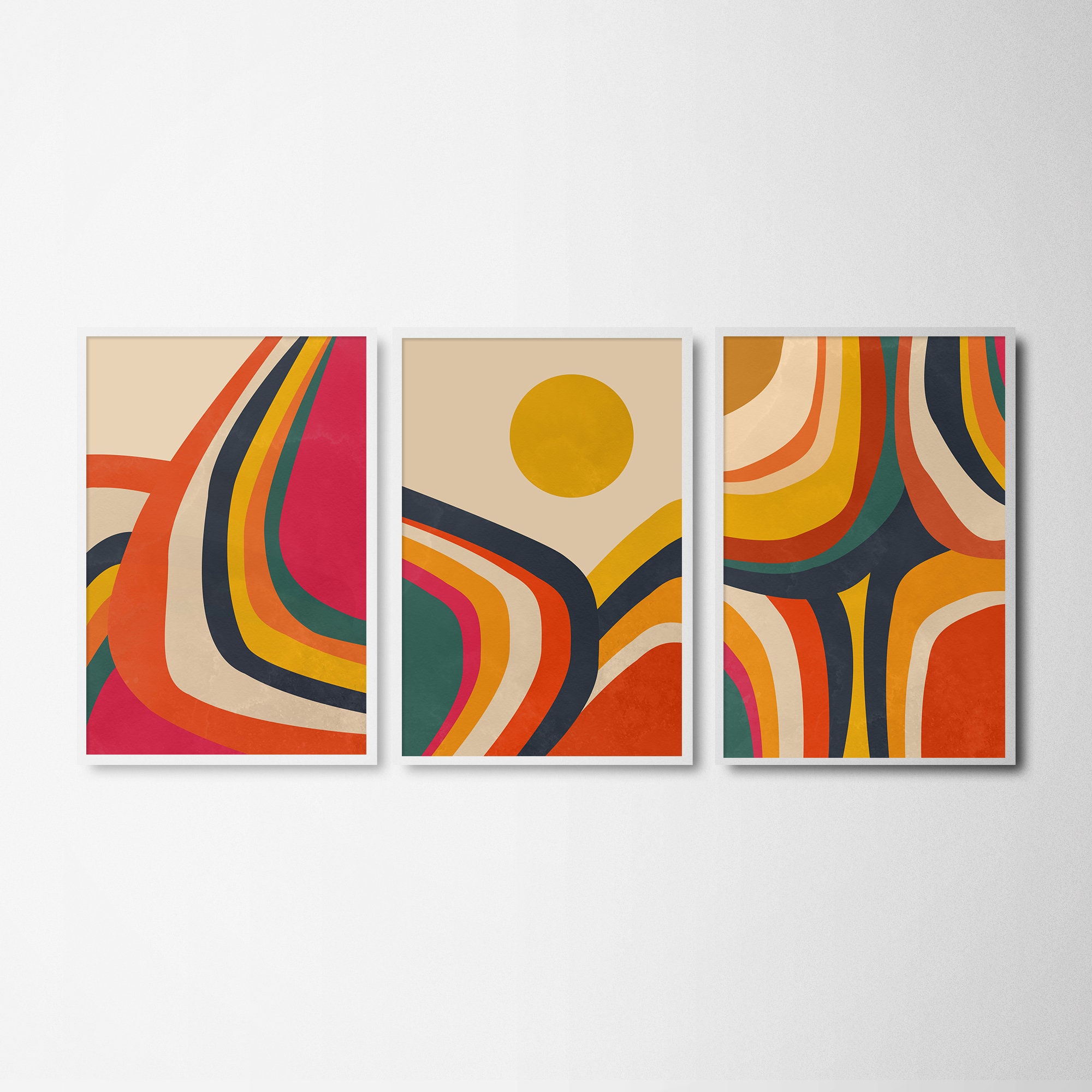 Set of 3 Mid Century Modern Prints Mid Century Modern Art Etsy