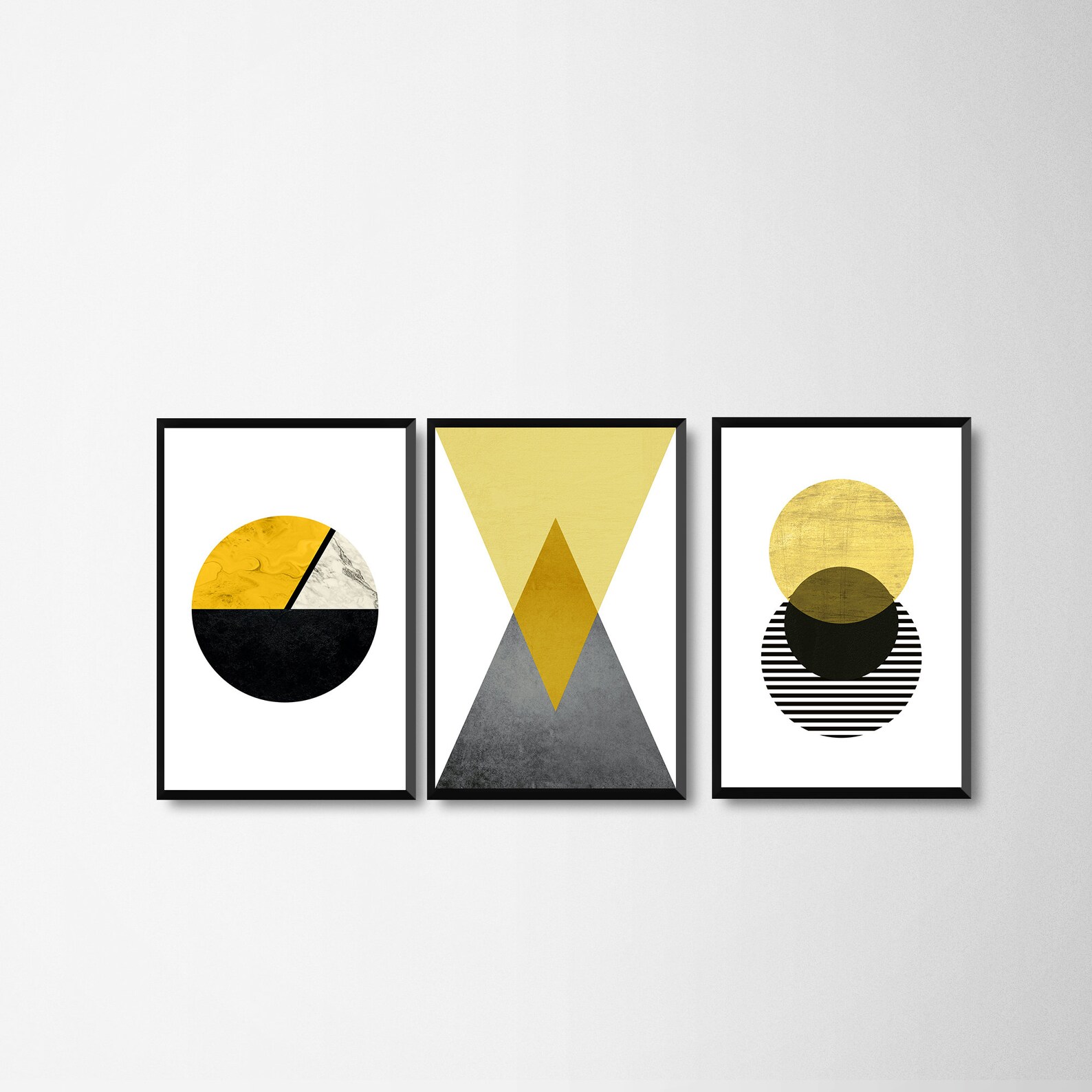 Set of Three Prints Printable Yellow Art Yellow Prints - Etsy Sweden