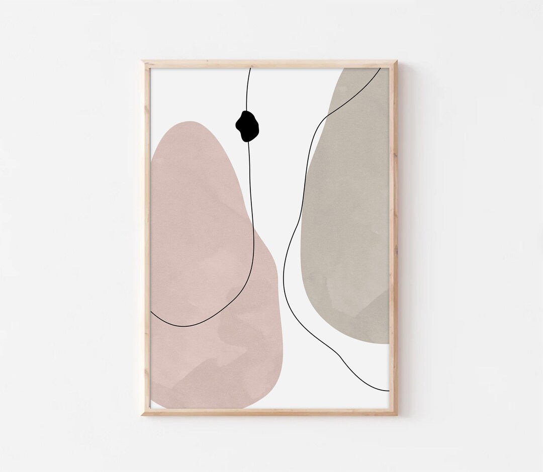Printable Minimalist Wall Art, Abstract Neutral Beige Gray Modern Print ...