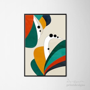 Mid Century modern, Mid Century Wall Art, Mid Century Art, Mid Century Printable Art, Happy Art, Colorful Print, Printable Abstract Art