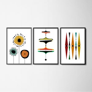 Conjunto de impressões de meados do século, conjunto de três para impressão de meados do século, conjunto de impressão, impressão de arte de parede, impressões de meados do século, impressão minimalista escandinava
