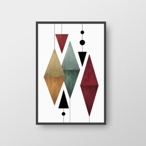 Printable Mid-Century Art, Scandinavian Print, Modern Mid-Century Print, Scandinavian Poster, Modern Print, Geometric Print Minimalist Print