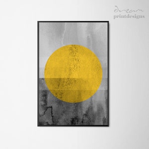 Printable Scandinavian Print, Scandinavian Poster, Yellow Grey Print, Geometric Art, Minimalist Geometric Poster, Modern Abstract Wall Art