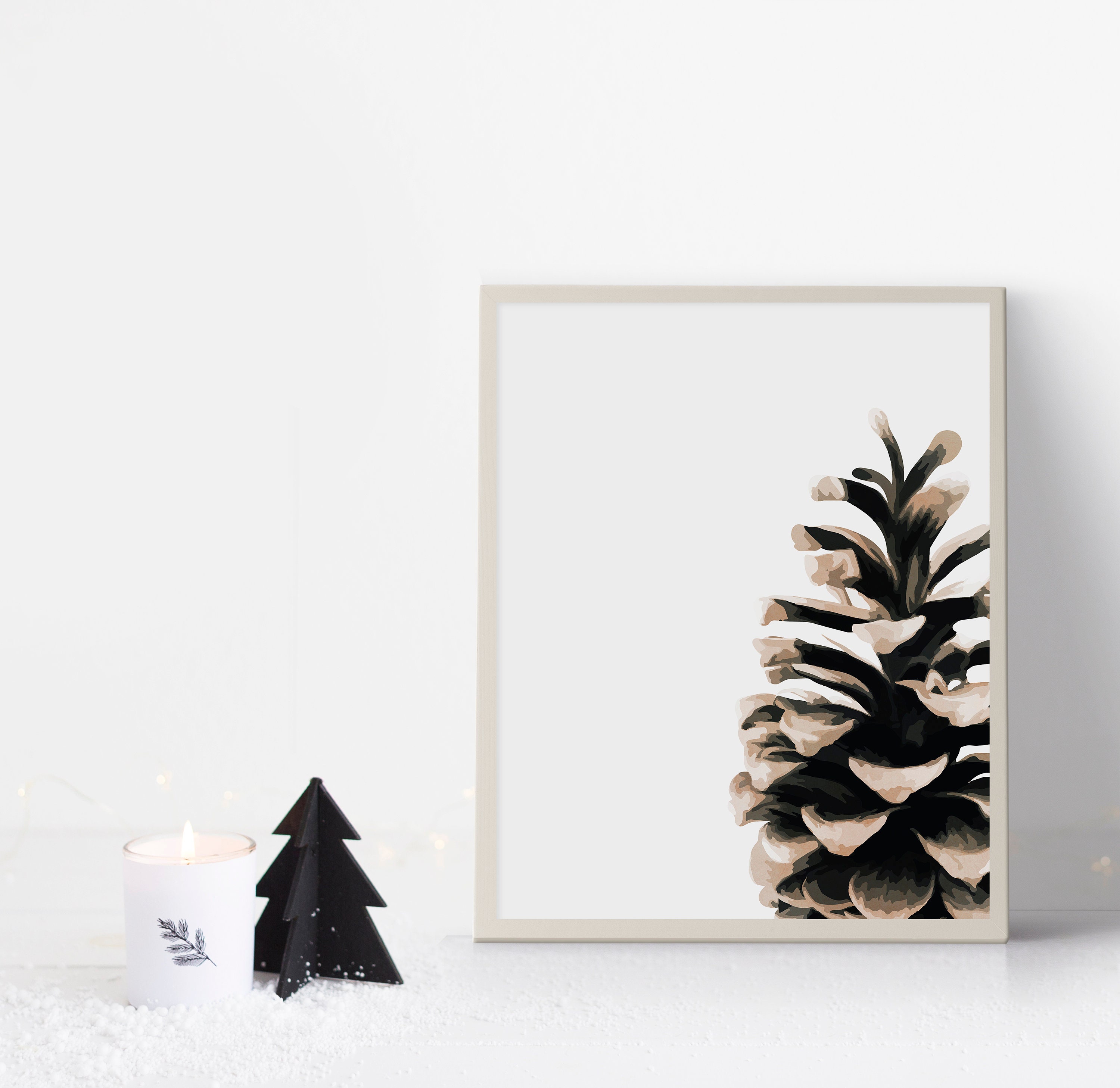 Pinecone Printable Art Pinecone Print Christmas Ornament | Etsy