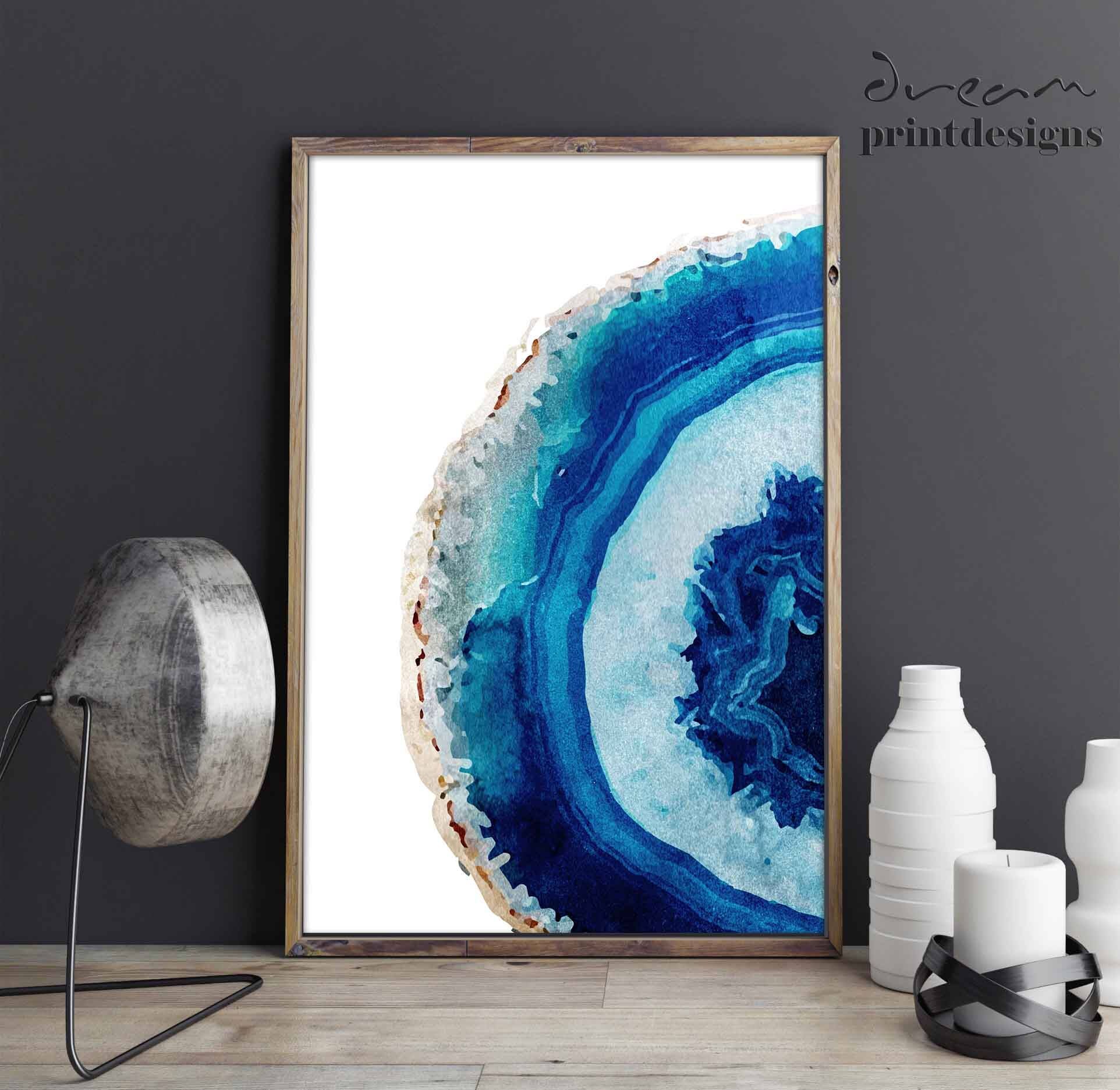 Agate Printable Poster Watercolor Agate Print Agate Art | Etsy