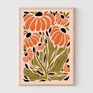 Florales Kunst Poster - Lebendige botanische Wandkunst, Wohnkultur, Geschenk für Naturliebhaber, Boho Frühling & Sommer Wandkunst, botanisches Poster