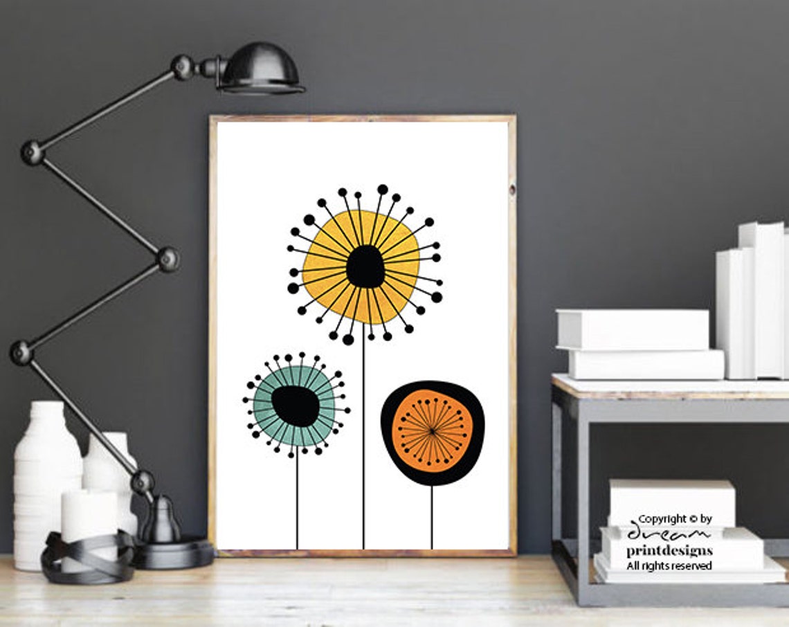 Printable Mid-century Art Modern Mid Century Print - Etsy