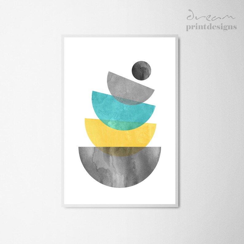 Printable Scandinavian Print, Mid-Century Art, Scandinavian Poster, Modern Mid-Century Wall Art, Wall Decor, Modern Print, Geometric Poster image 1