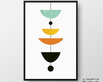 Mid-Century Art, Scandinavian Poster, Modern Print, Minimal Print, Nordic Poster, Printable Geometric Art, Geometric Print, INSTANT DOWNLOAD