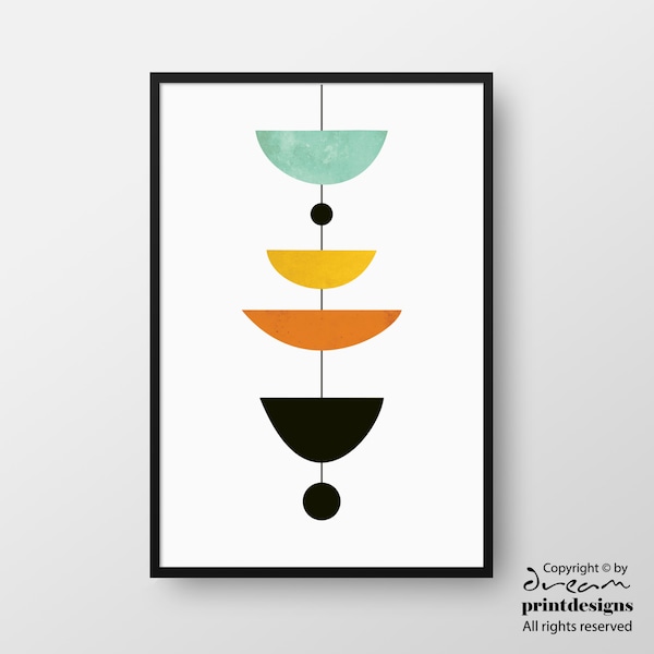 Mid-Century Art, Scandinavian Poster, Modern Print, Minimal Print, Nordic Poster, Printable Geometric Art, Geometric Print, INSTANT DOWNLOAD