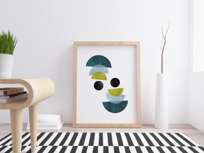 Modern Printable Wall Art Scandinavian Print Modern Mid Etsy