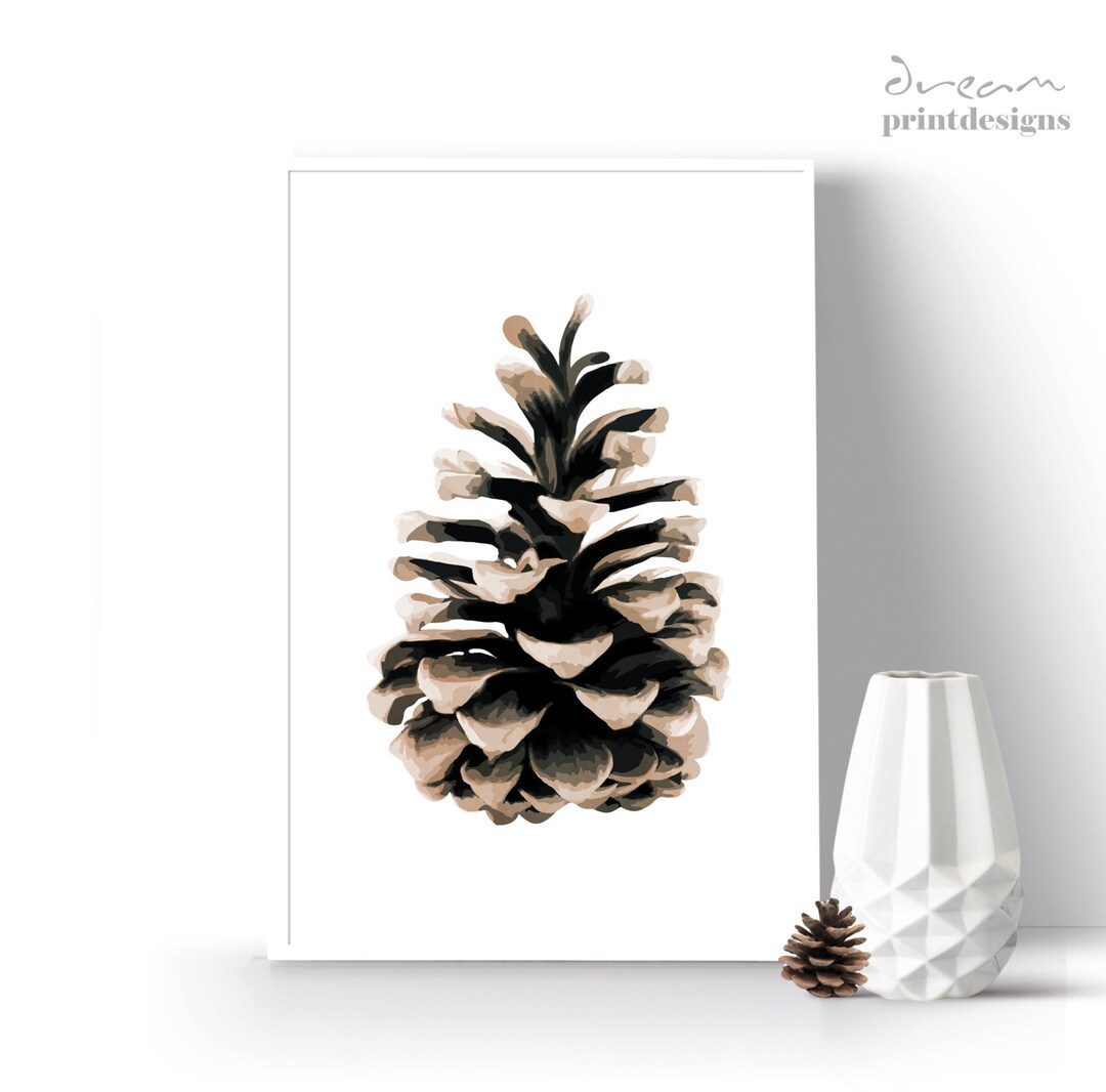 Christmas Printable Art Pinecone Print Winter Pinecone - Etsy