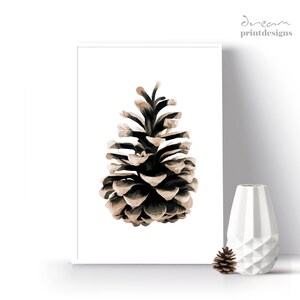 Christmas Printable Art Pinecone Print Winter Pinecone - Etsy
