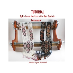 TUTORIAL Gerdan Split Loom Necklace Beaded Sautoirs Loomwork  How to make weave gerdan Beading Technique Weaving PDF Instant Download