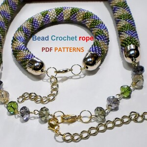 Bead Crochet rope pattern necklace and bracelet Jujube,DIY,bead crocheting,Instant Download,PDF pattern image 10