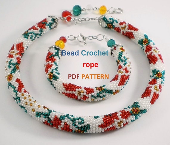 Bead Crochet Rope Pattern moldoveanca Necklace and Bracelet Instant Download Etsy Canada